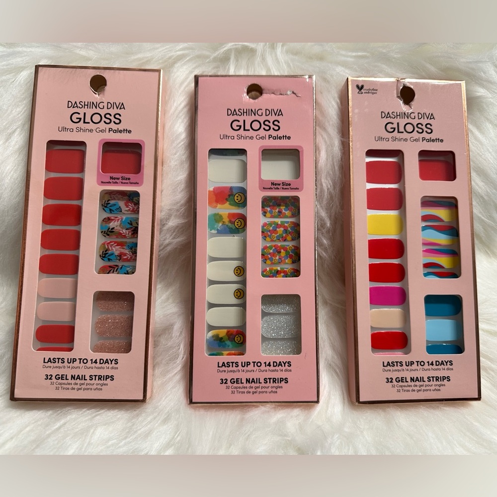 Bundle of 3 Dashing Diva Gloss nail stickers